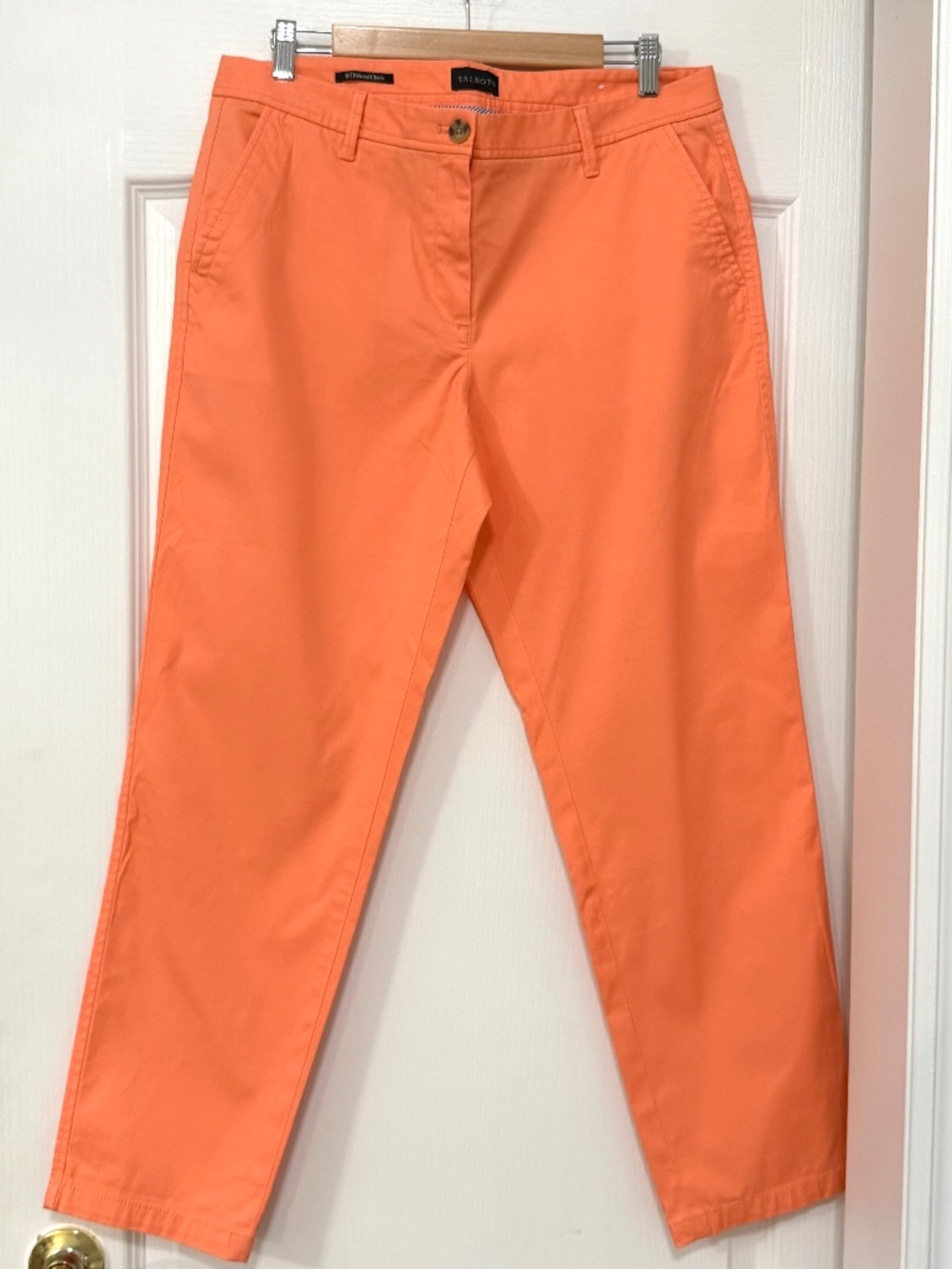 Talbots Relaxed Chino Ankle Pants Orange Coral Size 10 NWOT